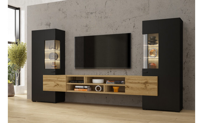 Комод COBY 247JMB26 2D2S Dąb Monastery/Czarny Onyks